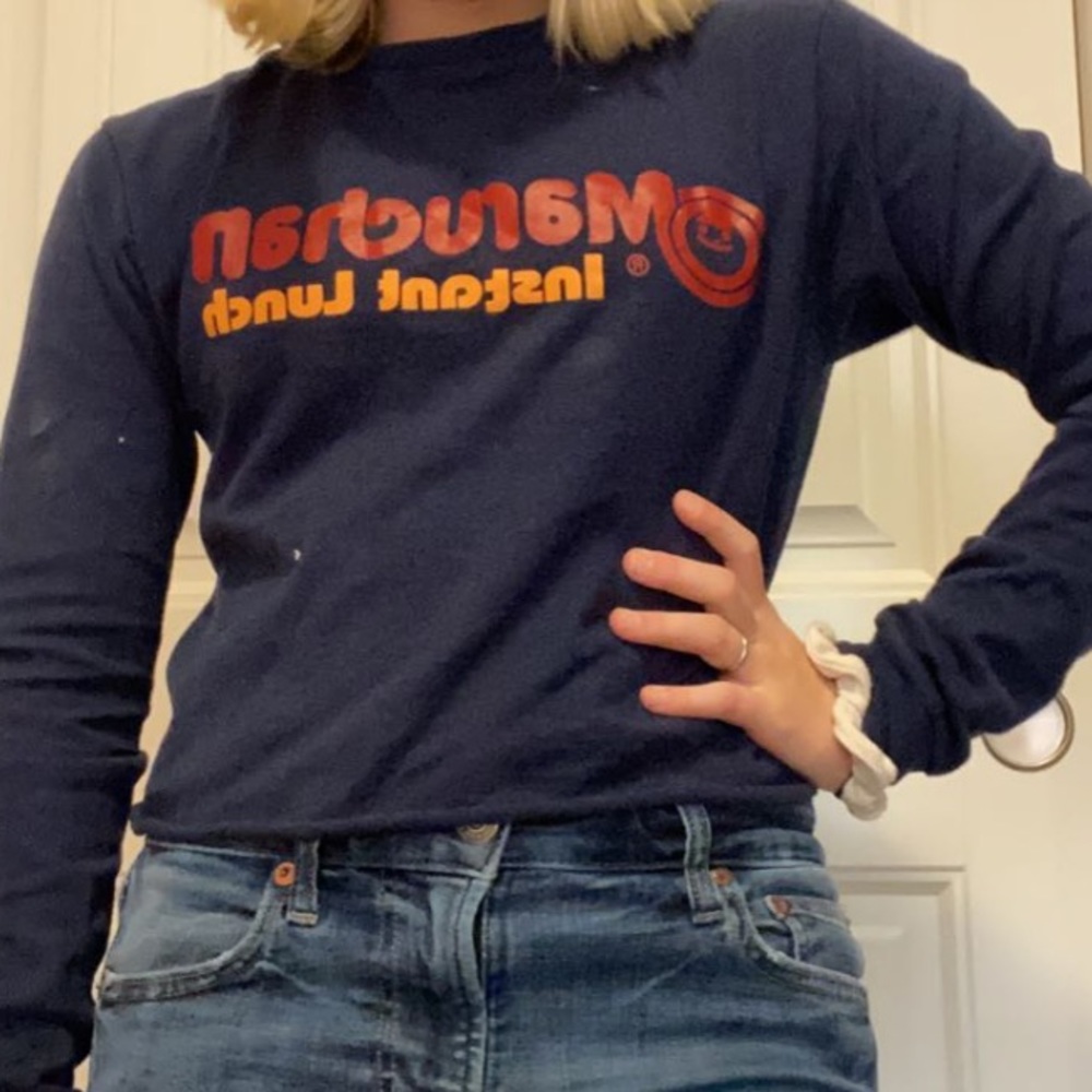 Dark Blue Maruchan long sleeve crop too